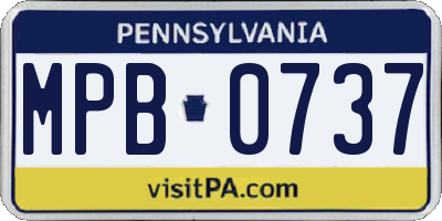 PA license plate MPB0737