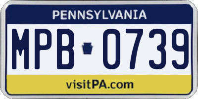 PA license plate MPB0739