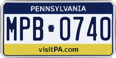 PA license plate MPB0740