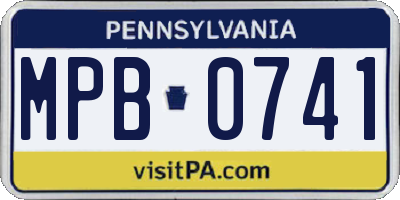 PA license plate MPB0741