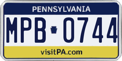 PA license plate MPB0744