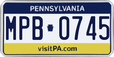 PA license plate MPB0745