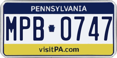 PA license plate MPB0747