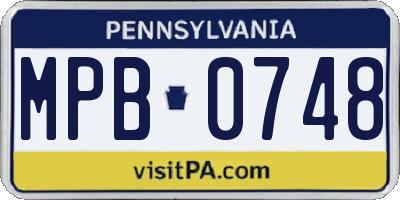 PA license plate MPB0748