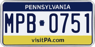 PA license plate MPB0751