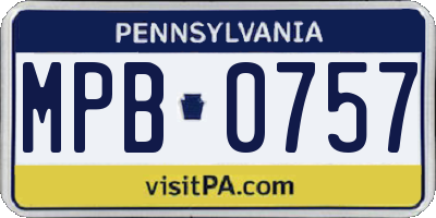 PA license plate MPB0757