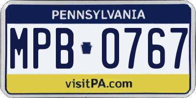 PA license plate MPB0767