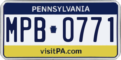 PA license plate MPB0771