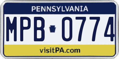 PA license plate MPB0774