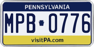 PA license plate MPB0776