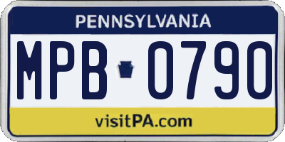 PA license plate MPB0790