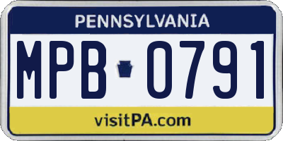 PA license plate MPB0791