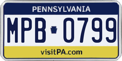 PA license plate MPB0799