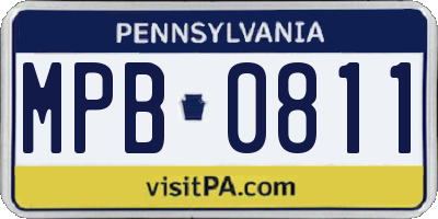 PA license plate MPB0811