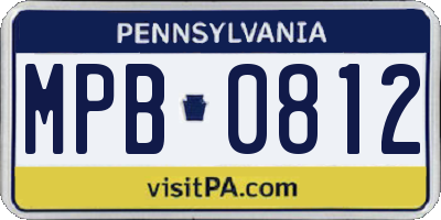 PA license plate MPB0812