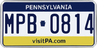 PA license plate MPB0814
