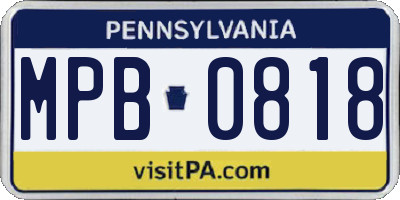 PA license plate MPB0818