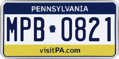 PA license plate MPB0821