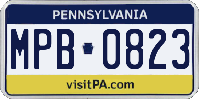 PA license plate MPB0823