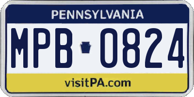 PA license plate MPB0824