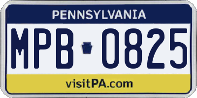 PA license plate MPB0825