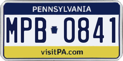 PA license plate MPB0841