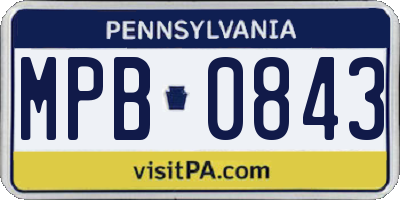 PA license plate MPB0843