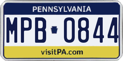 PA license plate MPB0844