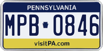 PA license plate MPB0846