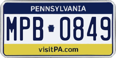 PA license plate MPB0849