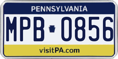 PA license plate MPB0856