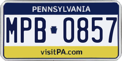 PA license plate MPB0857