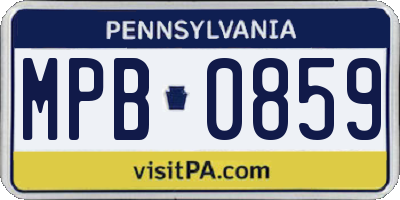 PA license plate MPB0859