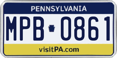 PA license plate MPB0861