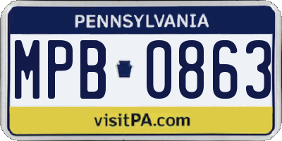 PA license plate MPB0863