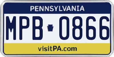 PA license plate MPB0866