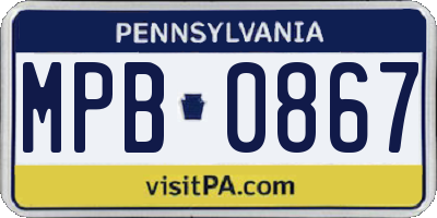 PA license plate MPB0867