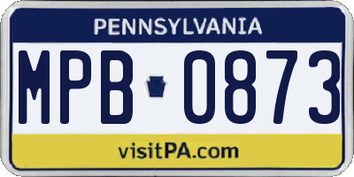 PA license plate MPB0873