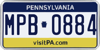 PA license plate MPB0884