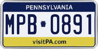 PA license plate MPB0891