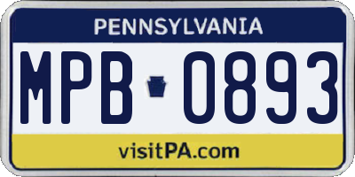 PA license plate MPB0893