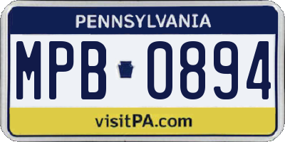 PA license plate MPB0894