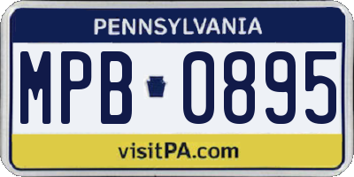 PA license plate MPB0895