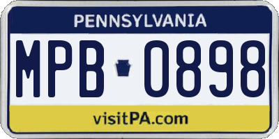 PA license plate MPB0898