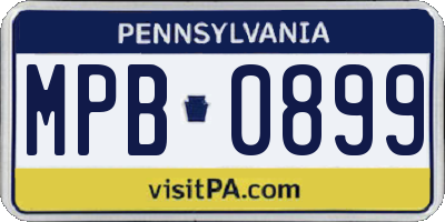 PA license plate MPB0899
