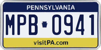 PA license plate MPB0941