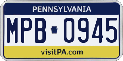PA license plate MPB0945
