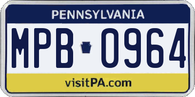 PA license plate MPB0964