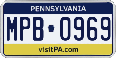 PA license plate MPB0969