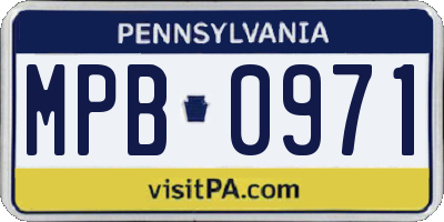 PA license plate MPB0971
